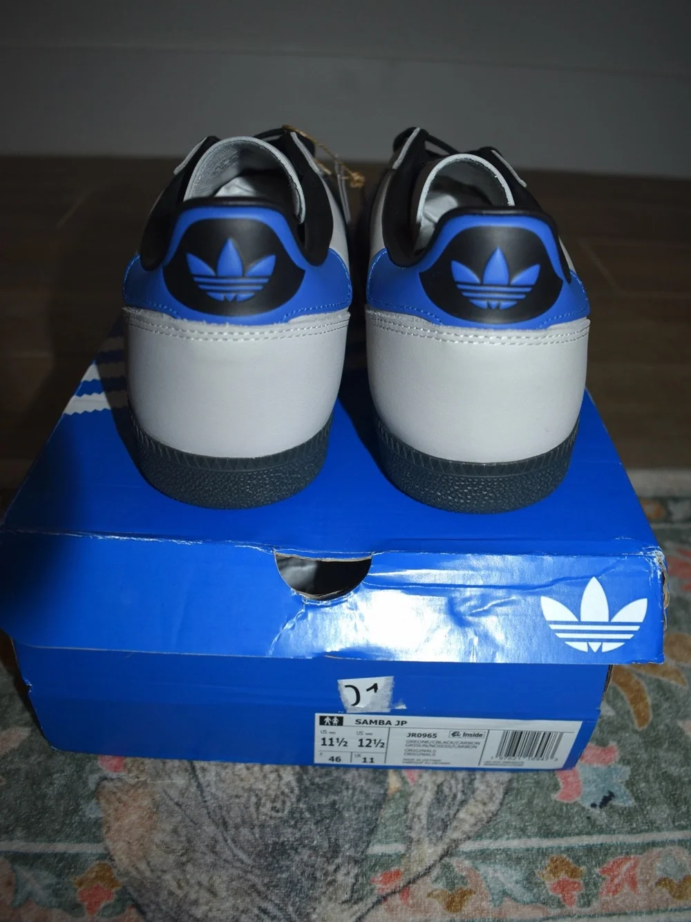 Adidas Samba JP Grey Black Blue Leather Sneakers Men’s 11.5 NWT